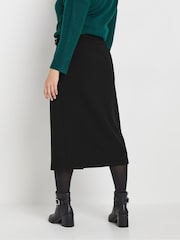 M&Co Black Buckle Detail Midi Skirt - Image 3 of 5