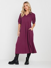 PixieGirl Petite Red Collar Midi Dress - Image 2 of 5
