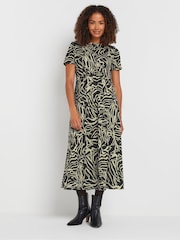 M&Co Black Abstract Midi Dress - Image 1 of 5