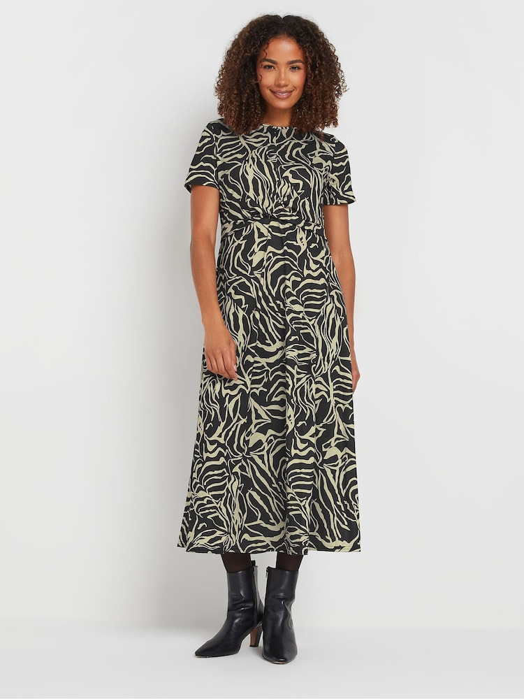 M&Co Black Abstract Midi Dress - Image 1 of 5