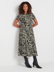 M&Co Black Abstract Midi Dress - Image 2 of 5