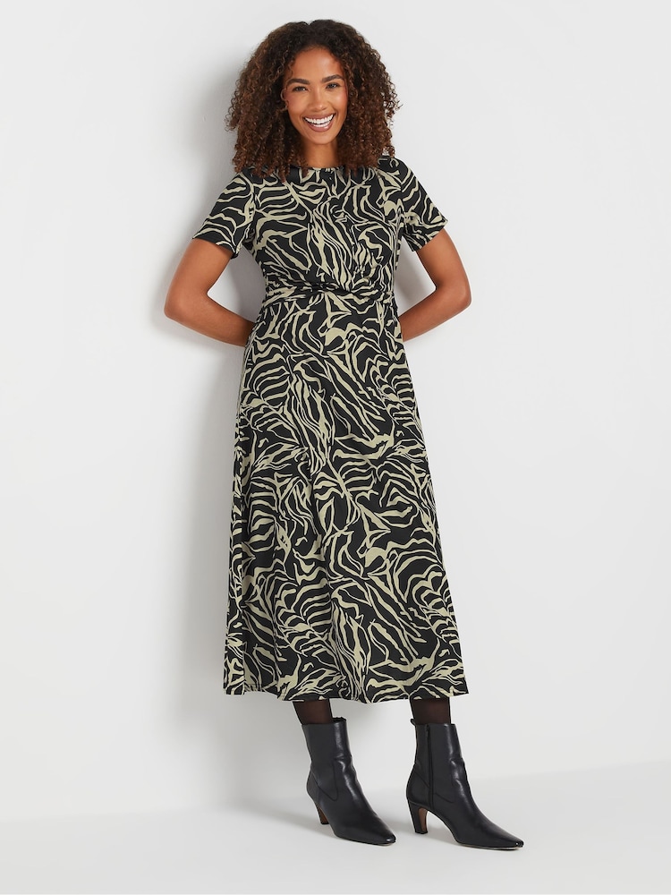 M&Co Black Abstract Midi Dress - Image 2 of 5