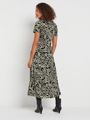 M&Co Black Abstract Midi Dress - Image 3 of 5