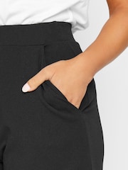 PixieGirl Petite Black Stretch Scuba Wide Leg Trousers - Image 2 of 5