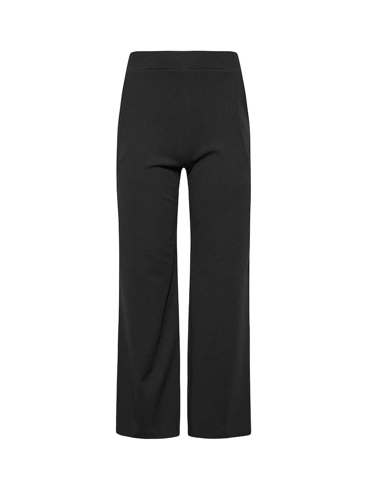 PixieGirl Petite Black Stretch Scuba Wide Leg Trousers - Image 5 of 5