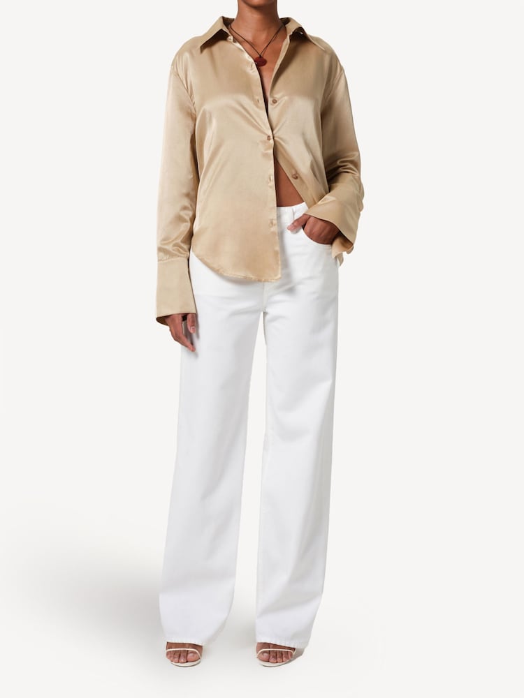 Citizens of Humanity White Annina High Rise Wide Leg Jeans - Image 1 of 6