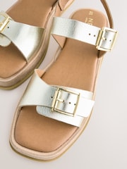 Gold Standard/Wide Fit Forever Comfort® Double Buckle Flatform Sandals - Image 7 of 7