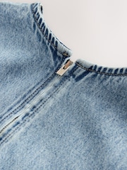 Mid Blue Denim Sleeveless Denim Maxi Dress - Image 9 of 11