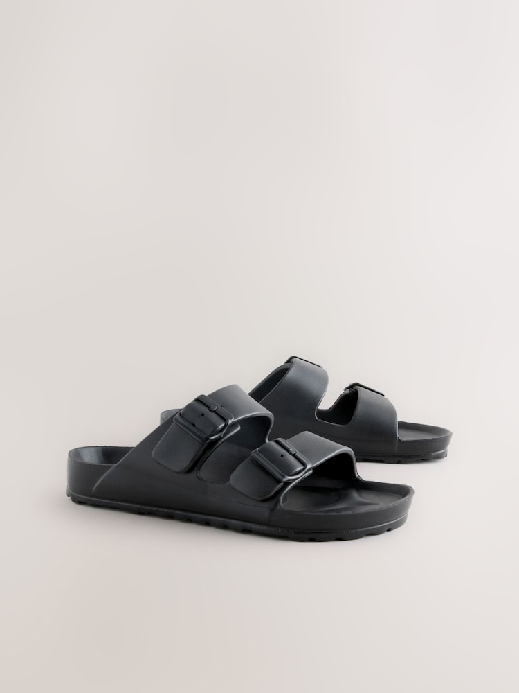 Black EVA 2 Buckle Slides - Image 1 of 5