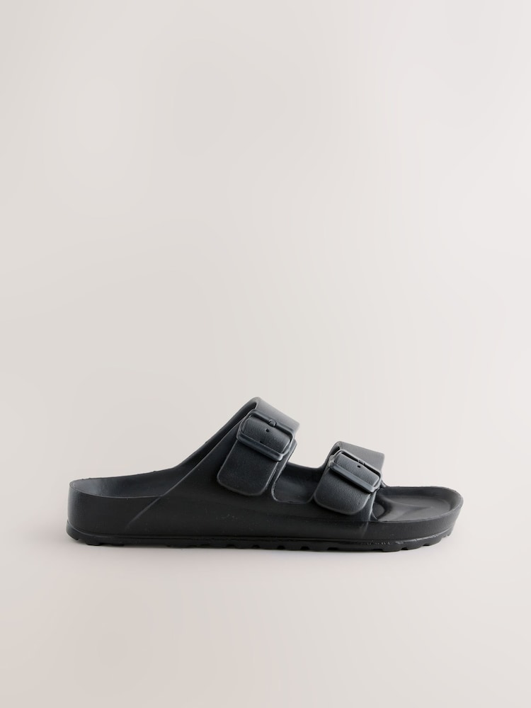 Black EVA 2 Buckle Slides - Image 2 of 5