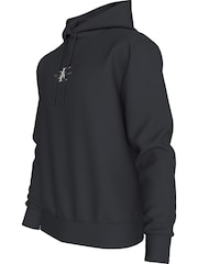 Calvin Klein Black Relaxed Monologo Hoodie - Image 3 of 5