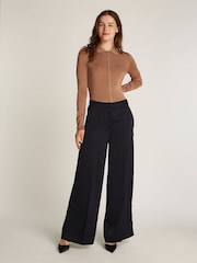 Calvin Klein Black Technical Satin Straight Trousers - Image 3 of 7