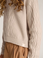 Calvin Klein Cream Cable Jumper - Image 3 of 5