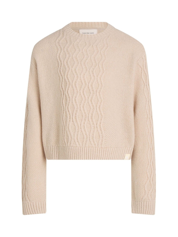 Calvin Klein Cream Cable Jumper - Image 4 of 5