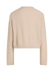 Calvin Klein Cream Cable Jumper - Image 5 of 5