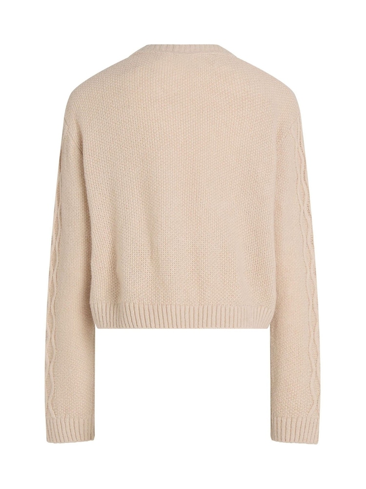 Calvin Klein Cream Cable Jumper - Image 5 of 5