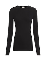 Calvin Klein Black Slim Crew Neck Long Sleeve Top - Image 1 of 3