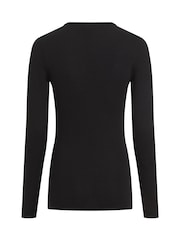 Calvin Klein Black Slim Crew Neck Long Sleeve Top - Image 2 of 3