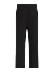 Calvin Klein Black Cropped Pleated 100% Cotton Trousers - Image 4 of 7