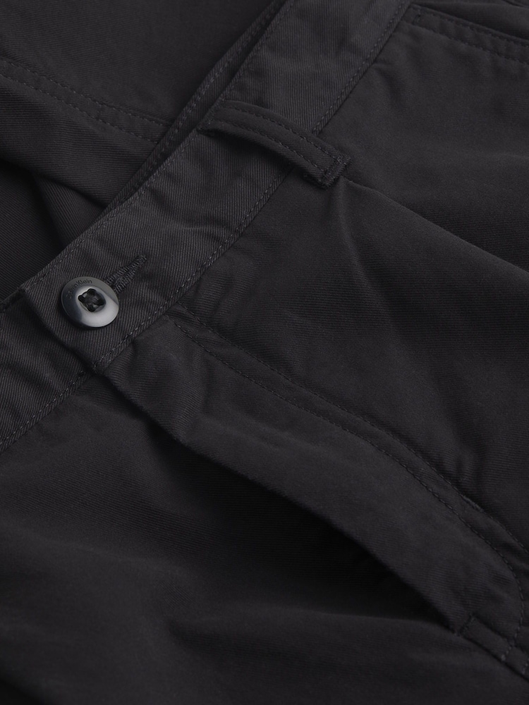 Calvin Klein Black Cropped Pleated 100% Cotton Trousers - Image 5 of 7