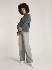 Calvin Klein Grey Relaxed Soft Wool Cable Jumper - Image 3 of 7