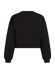 Calvin Klein Black 100% Cotton Glitter Monologo Sweatshirt - Image 5 of 5