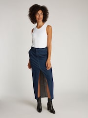 Calvin Klein White Ribbed Crew Neck Tank Top - Image 2 of 7