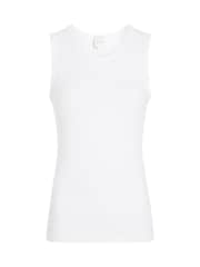Calvin Klein White Ribbed Crew Neck Tank Top - Image 5 of 7