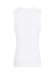 Calvin Klein White Ribbed Crew Neck Tank Top - Image 6 of 7
