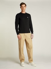 Calvin Klein Black 100% Cotton Modern Crew Neck Jumper - Image 2 of 6