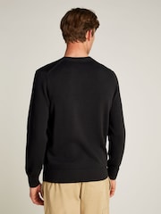Calvin Klein Black 100% Cotton Modern Crew Neck Jumper - Image 4 of 6
