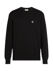 Calvin Klein Black 100% Cotton Modern Crew Neck Jumper - Image 5 of 6