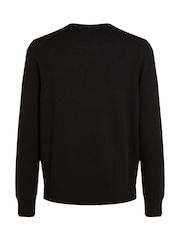 Calvin Klein Black 100% Cotton Modern Crew Neck Jumper - Image 6 of 6