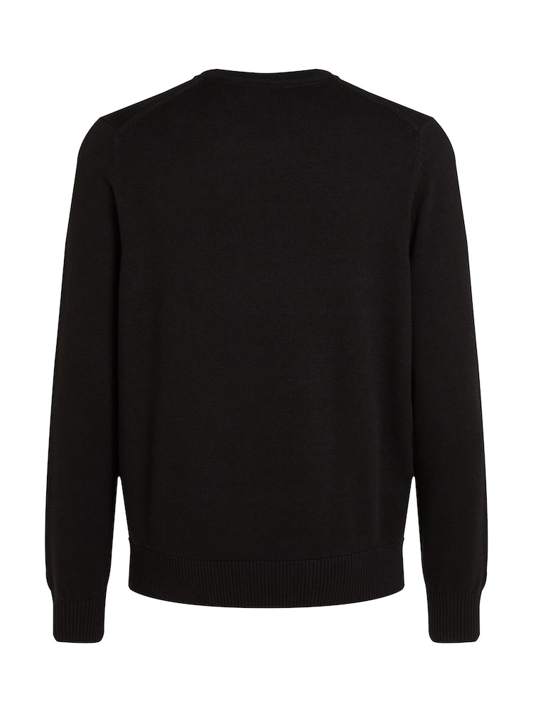 Calvin Klein Black 100% Cotton Modern Crew Neck Jumper - Image 6 of 6