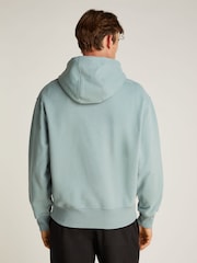 Calvin Klein Blue Heavyweight Embroidered 100% Cotton Hoodie - Image 2 of 5
