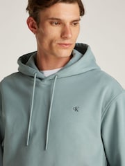 Calvin Klein Blue Heavyweight Embroidered 100% Cotton Hoodie - Image 3 of 5