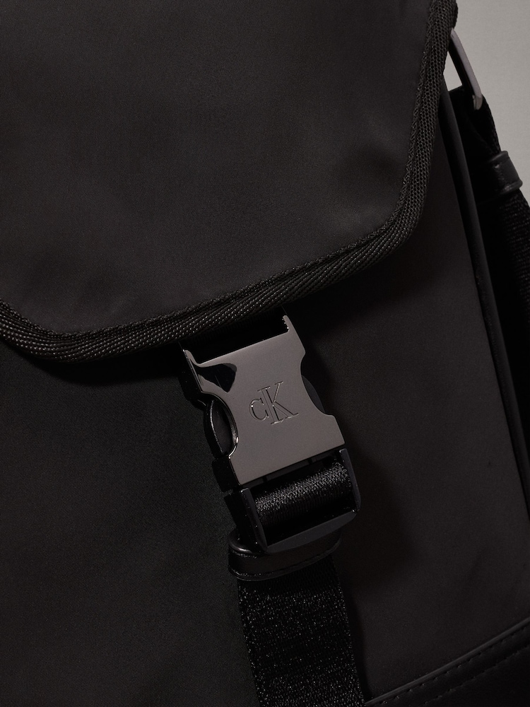 Calvin Klein Black Flap Reporter Bag - Image 3 of 5