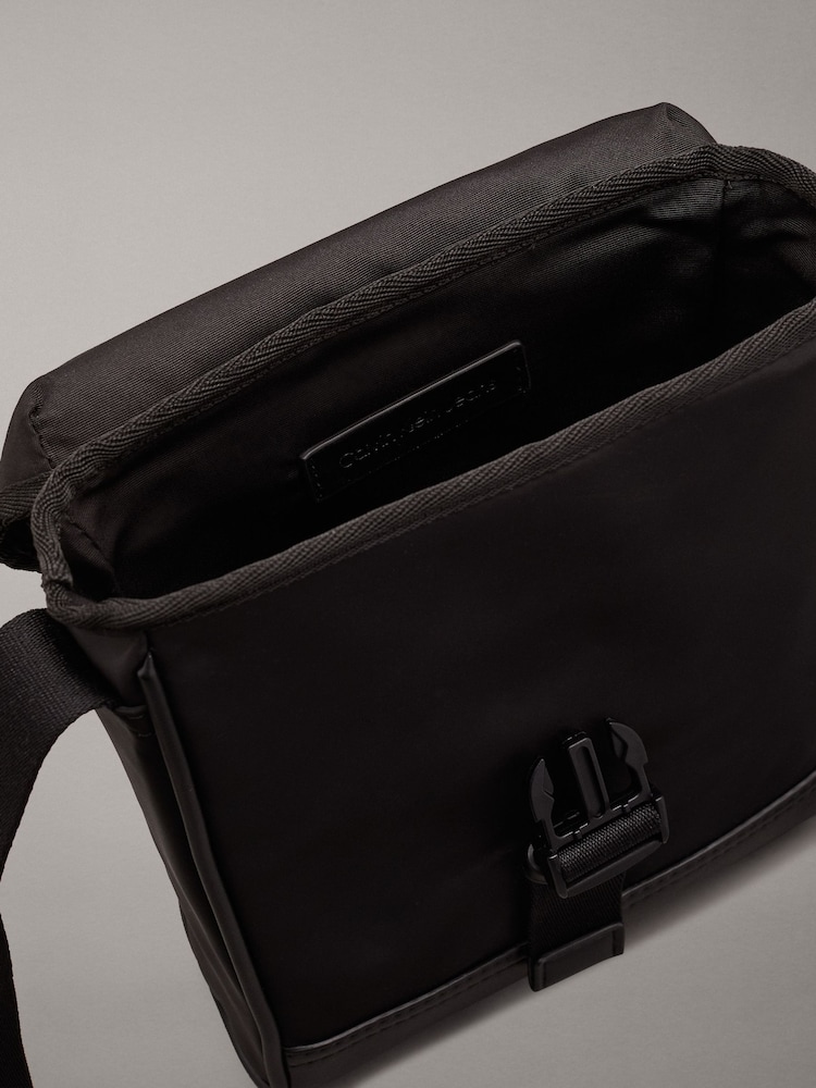 Calvin Klein Black Flap Reporter Bag - Image 4 of 5
