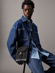 Calvin Klein Black Flap Reporter Bag - Image 5 of 5