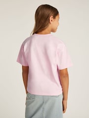 Calvin Klein Pink Monologo Glitter 100% Cotton T-Shirt - Image 2 of 5