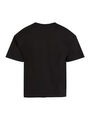 Calvin Klein Black Monologo Glitter 100% Cotton T-Shirt - Image 5 of 5