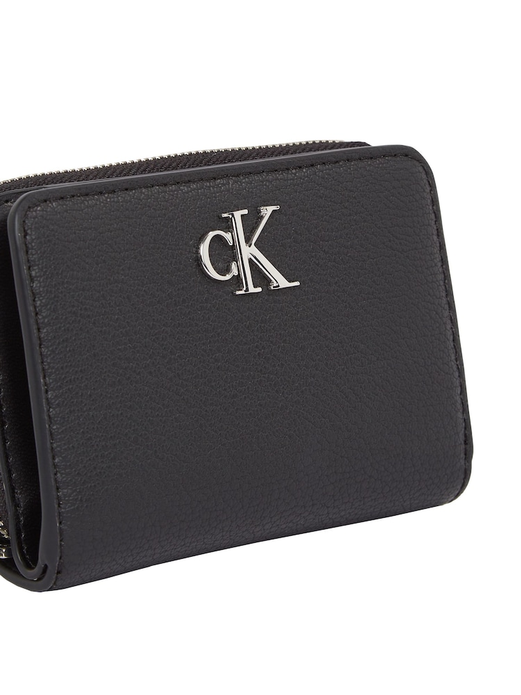 Calvin Klein Black Minimal Monogram Medium Zip Wallet - Image 4 of 4