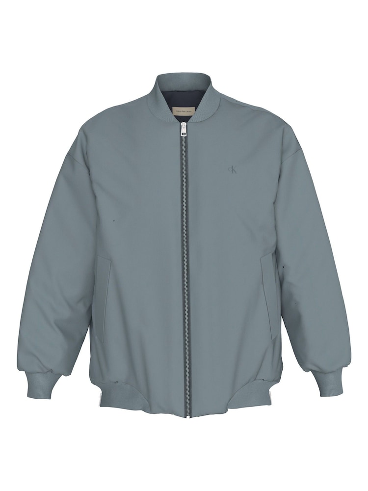 Calvin Klein Blue Long Bomber Jacket - Image 1 of 5