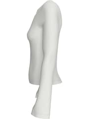 Calvin Klein White Skinny Ribbed Stretch Cotton Long Sleeve Top - Image 5 of 6