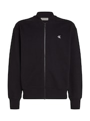 Calvin Klein Black Heavyweight 100% Cotton Embroidered Bomber Jacket - Image 5 of 6