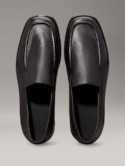 Calvin Klein Black Flat Leather Loafers - Image 6 of 6
