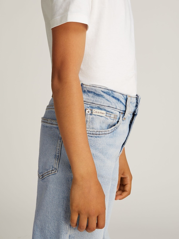 Calvin Klein Blue Blue Skater Jeans - Image 3 of 5