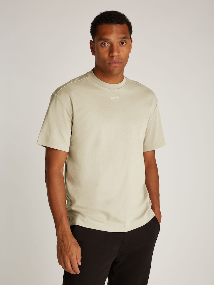 Calvin Klein Green Nano Logo 100% Cotton T-Shirt - Image 1 of 6