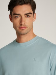 Calvin Klein Blue Puff Print 100% Cotton T-Shirt - Image 3 of 6