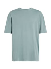 Calvin Klein Blue Puff Print 100% Cotton T-Shirt - Image 5 of 6